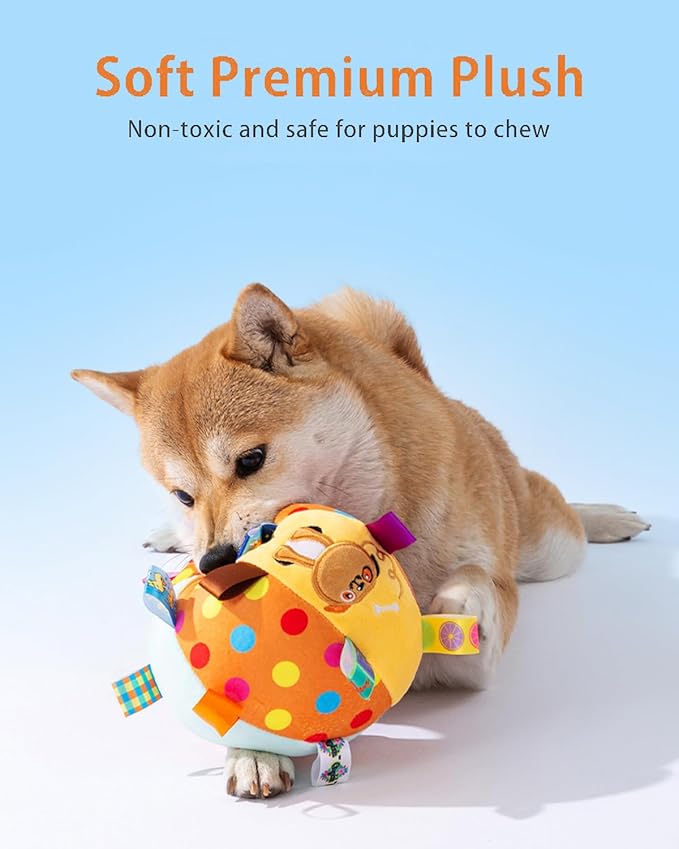 Interactive Ball Dog Toy for Aggressive Chewers – Bite-Resistant Plush with Bells