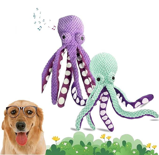 Interactive Plush Octopus Pet Toy – Bite-Resistant Dog & Cat Teeth Cleaning Chew Toy