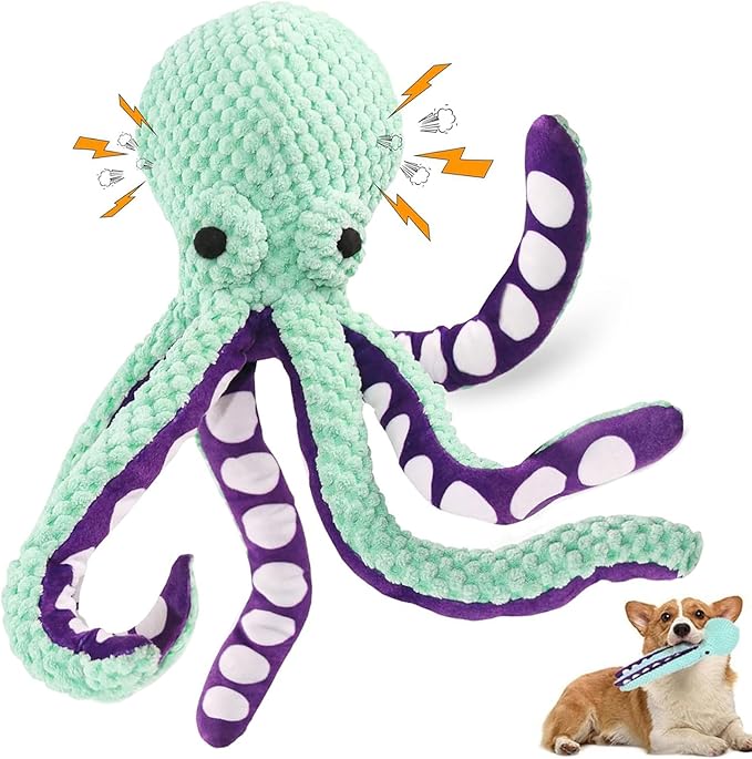 Interactive Plush Octopus Pet Toy – Bite-Resistant Dog & Cat Teeth Cleaning Chew Toy