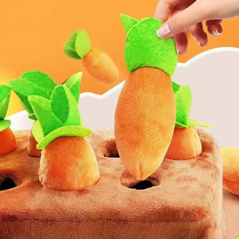 Interactive Carrot Plush Toy – Puzzle & Chew Dog Toy