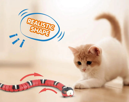 Smart Interactive Cat Toy – USB Rechargeable Automatic Sensing Snake for Indoor Play