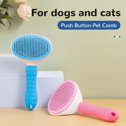 Pet Hair Removal Brush - Self-Cleaning Dog & Cat Grooming Comb