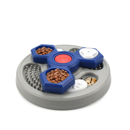 Dog Puzzle Slow Feeder & Licking Plate - Interactive IQ Toy