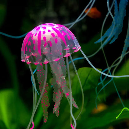 Fluorescent Simulated Jellyfish Decor for Aquariums - Glows at Night