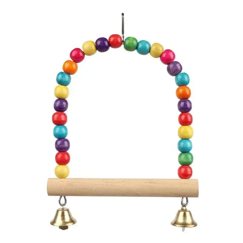 Wooden Bird Swing Toy - Parrot Swing Stand in Small & Large Sizes