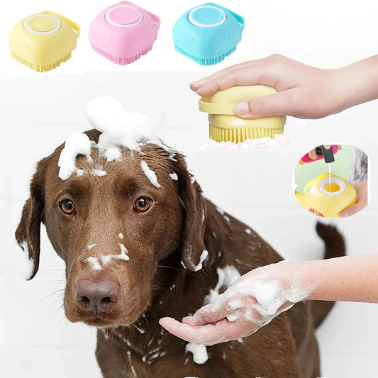 Pet Bath & Massage Gloves - Soft Silicone Brush for Dogs