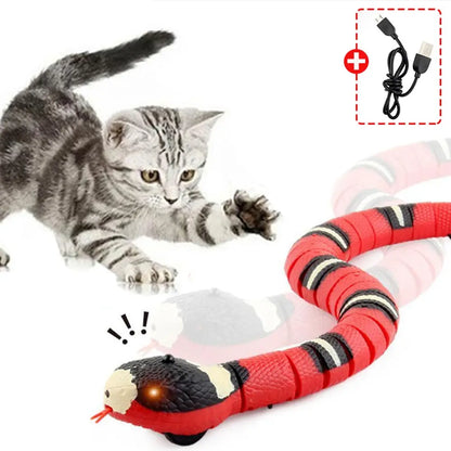 Smart Interactive Cat Toy – USB Rechargeable Automatic Sensing Snake for Indoor Play