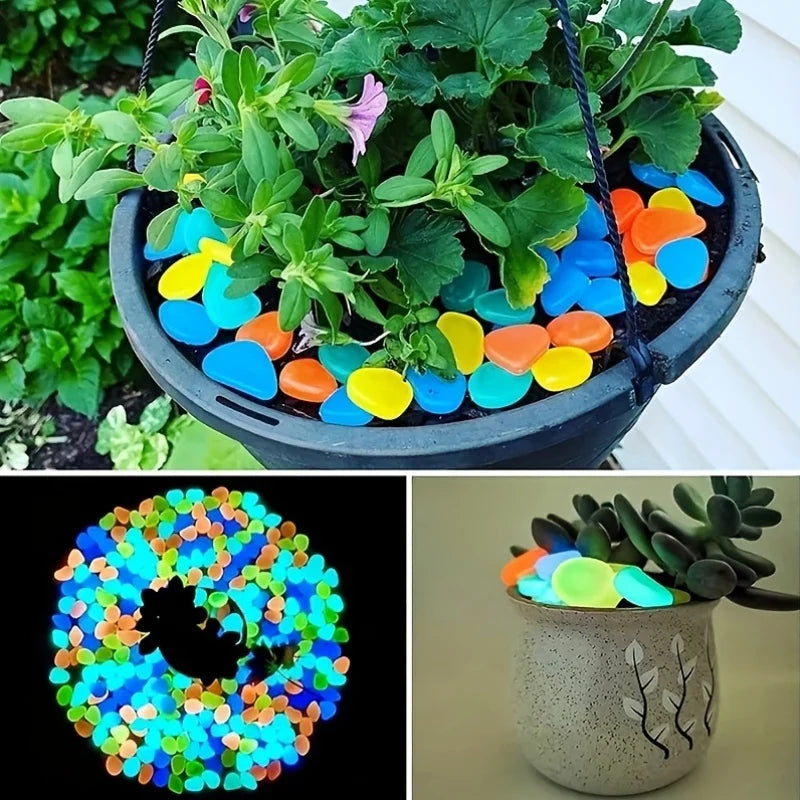 Glow-in-the-Dark Pebbles for Garden, Lawn, & Aquarium Decor