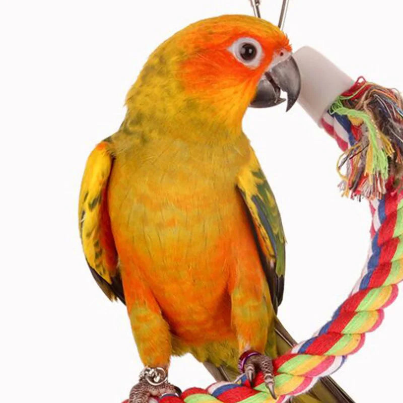 Parrot Wicker Rope Hanging Toy - Chew & Swing Cage Accessory for Budgies and Cockatiels