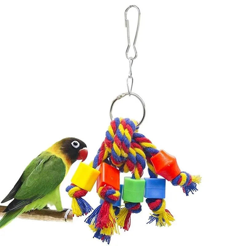 Parrot Chew Toy - Cotton Rope Bridge for Birds | Cockatiel Training & Cage Supplies