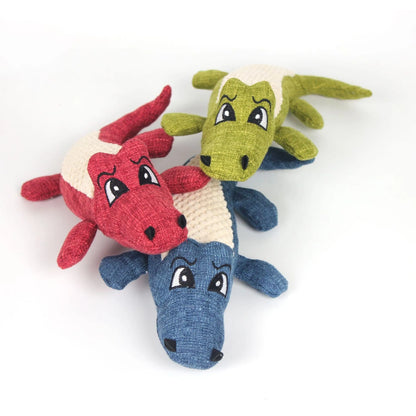 Plush Crocodile Dog Toy – Squeaky, Teeth Cleaning, and Chew-Friendly