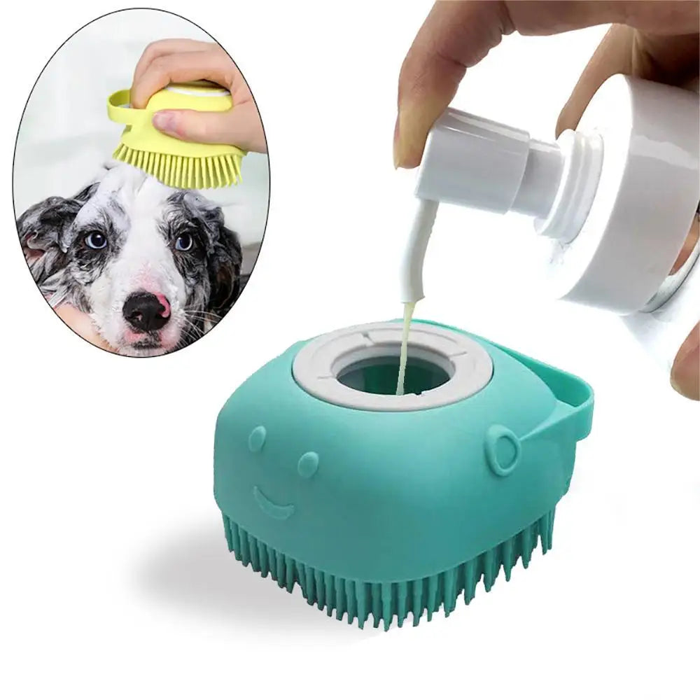 Pet Bath & Massage Gloves - Soft Silicone Brush for Dogs