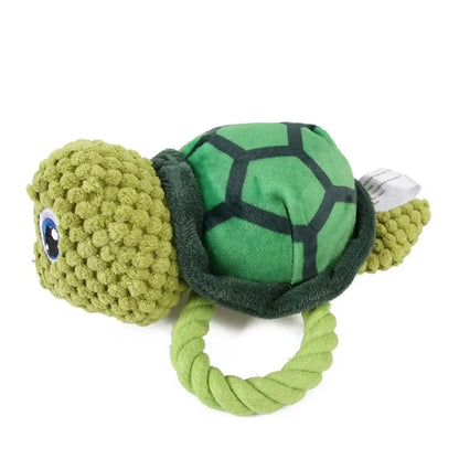 Dog Chew Toys - Plush Tortoise Squeaky Toy for Puppies & Pets