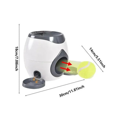 2-in-1 Tennis Ball Launcher & Feeder – Interactive Toy for Dogs of All Sizes