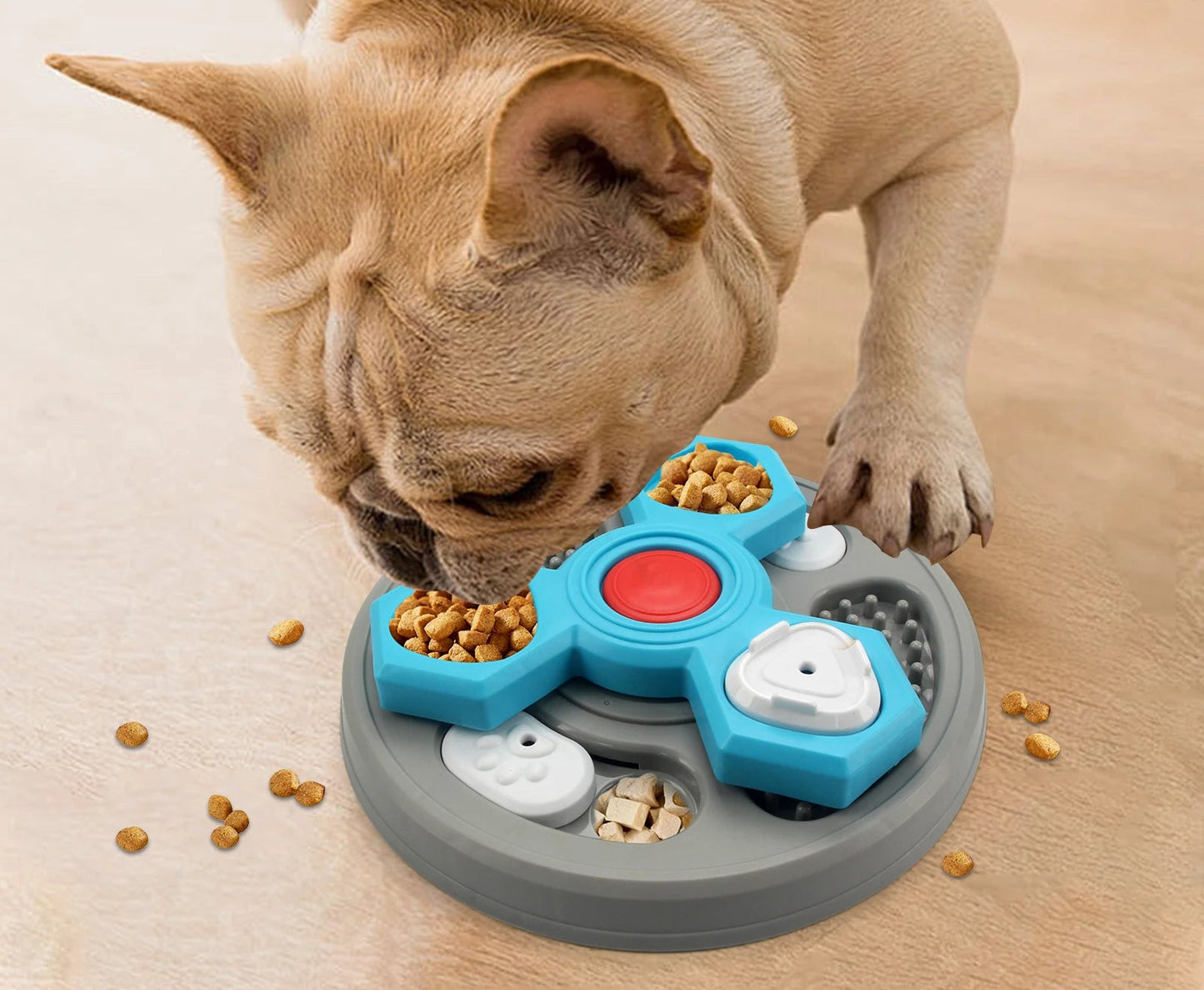 Dog Puzzle Slow Feeder & Licking Plate - Interactive IQ Toy