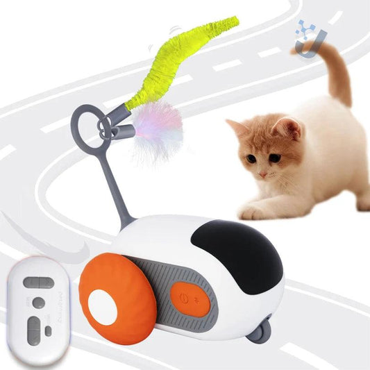 Smart Interactive Car Toy for Cats & Dogs – Remote-Controlled Moving Mouse & Ball