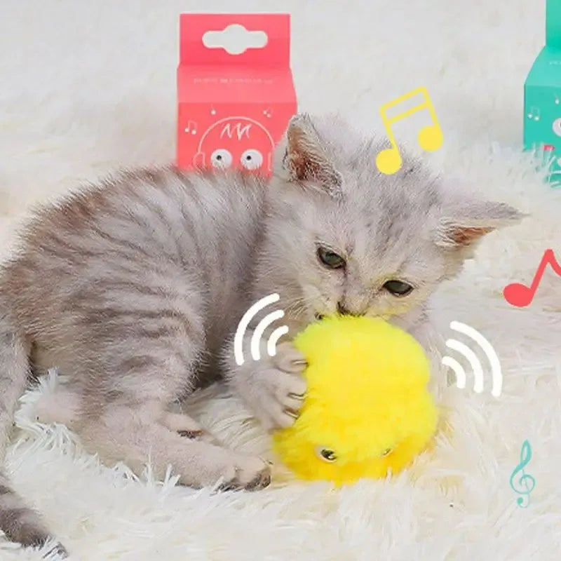 Smart Interactive Catnip Ball Toy - Electric Plush & Sound