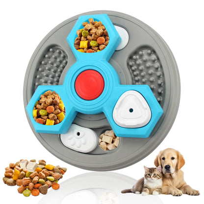 Dog Puzzle Slow Feeder & Licking Plate - Interactive IQ Toy