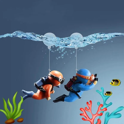 Floating Diver Aquarium Ornament - Submarine Diver Decoration for Stylish Fish Tanks