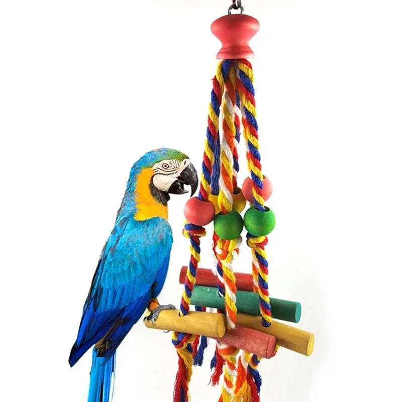 Parrot Chew Toy - Cotton Rope Bridge for Birds | Cockatiel Training & Cage Supplies