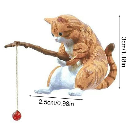 Fishing Cat Aquarium Decoration – Hanging Fish Tank Ornament