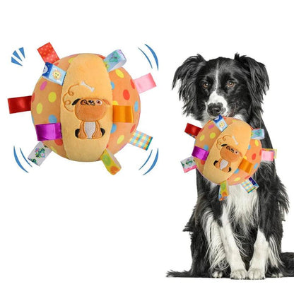 Interactive Ball Dog Toy for Aggressive Chewers – Bite-Resistant Plush with Bells