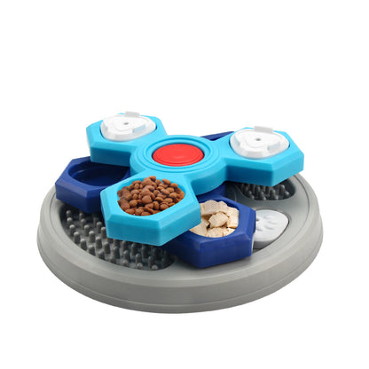 Dog Puzzle Slow Feeder & Licking Plate - Interactive IQ Toy