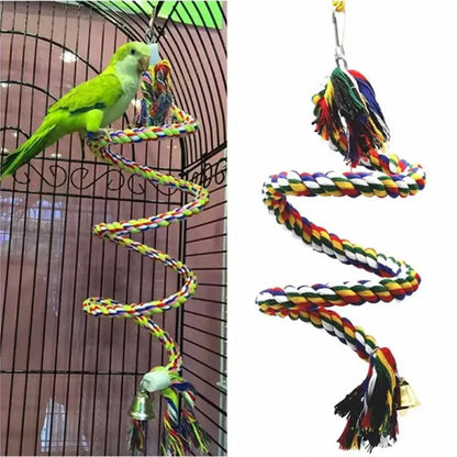 Parrot Wicker Rope Hanging Toy - Chew & Swing Cage Accessory for Budgies and Cockatiels