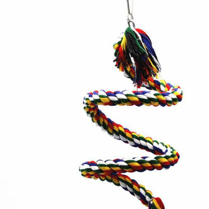 Parrot Wicker Rope Hanging Toy - Chew & Swing Cage Accessory for Budgies and Cockatiels