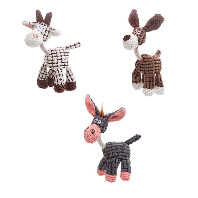 Interactive Donkey Plush Toy – Cotton Rope Toy for Dogs & Cats