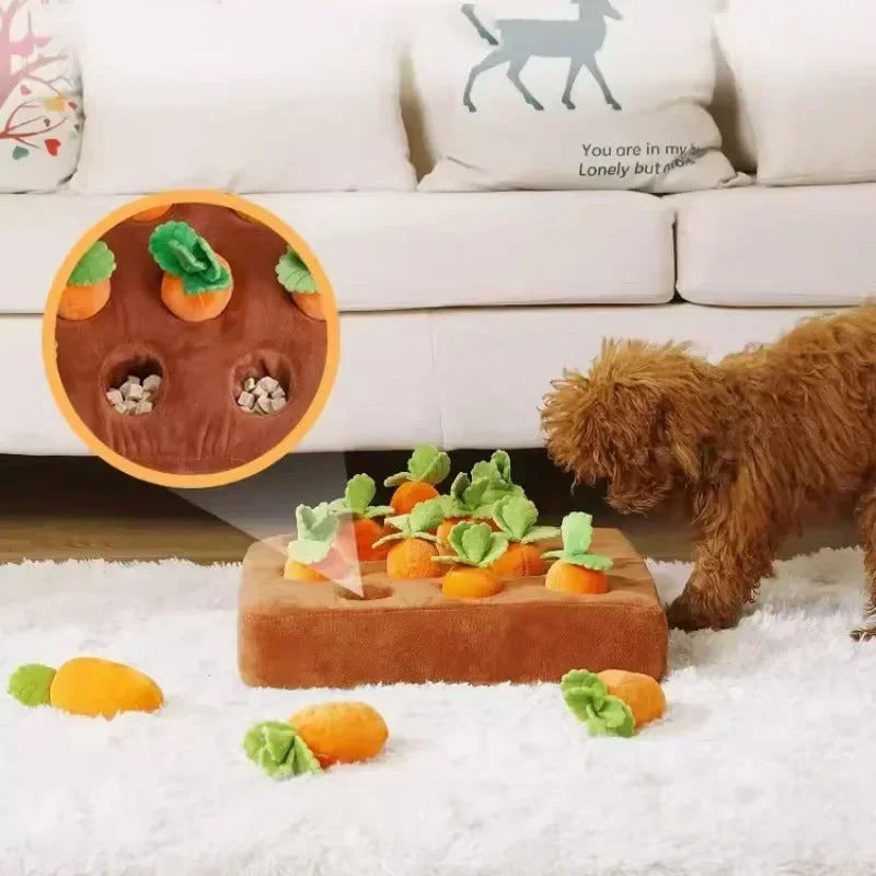 Interactive Carrot Plush Toy – Puzzle & Chew Dog Toy