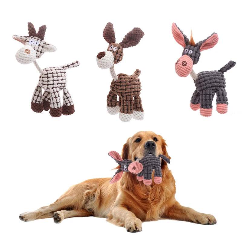 Interactive Donkey Plush Toy – Cotton Rope Toy for Dogs & Cats