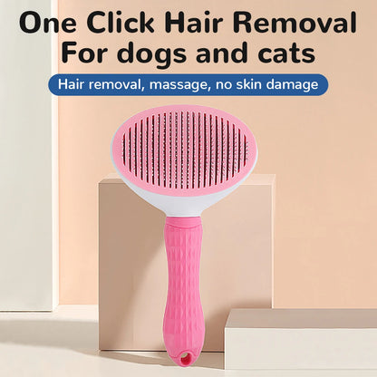 Pet Hair Removal Brush - Self-Cleaning Dog & Cat Grooming Comb