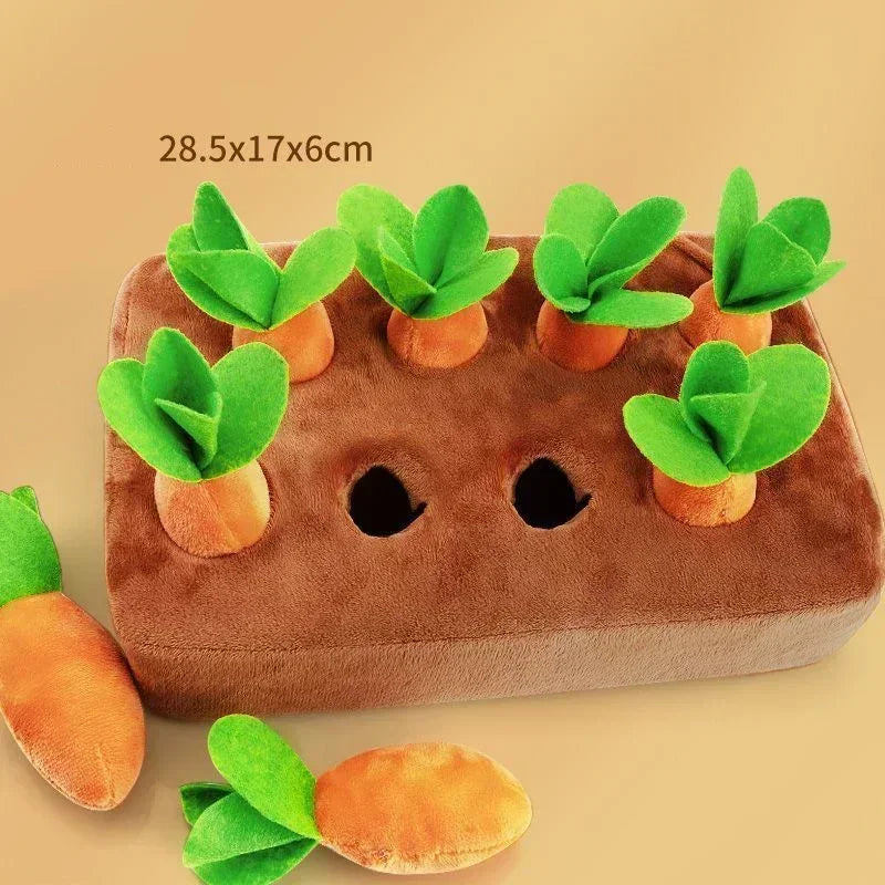 Interactive Carrot Plush Toy – Puzzle & Chew Dog Toy