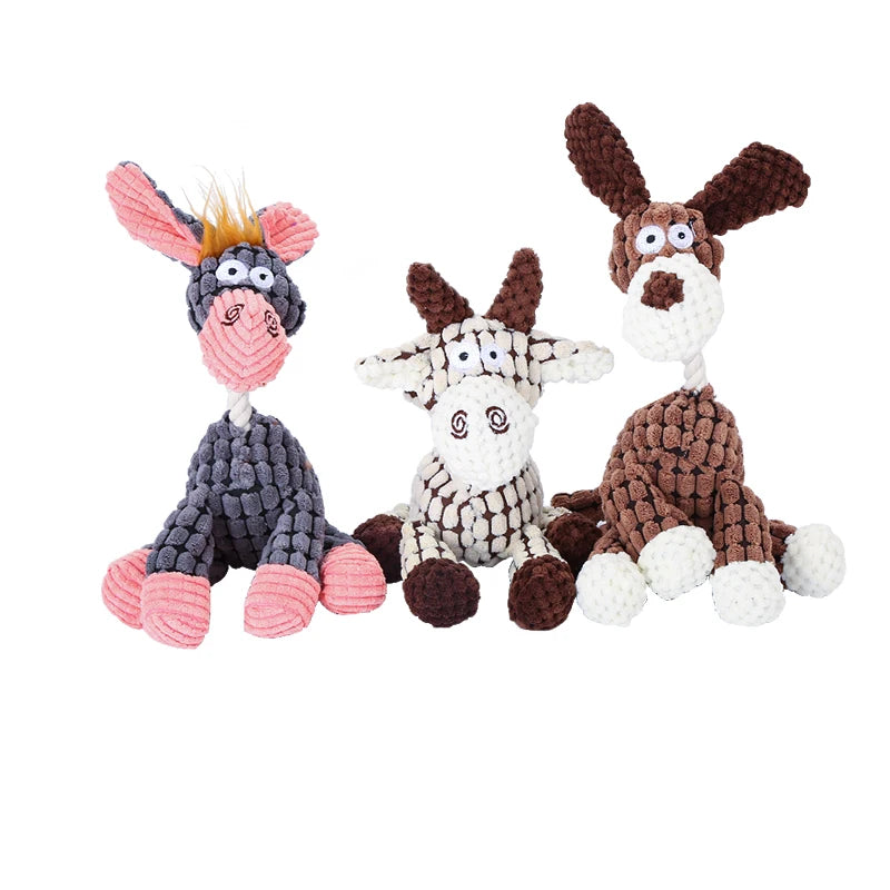 Interactive Donkey Plush Toy – Cotton Rope Toy for Dogs & Cats