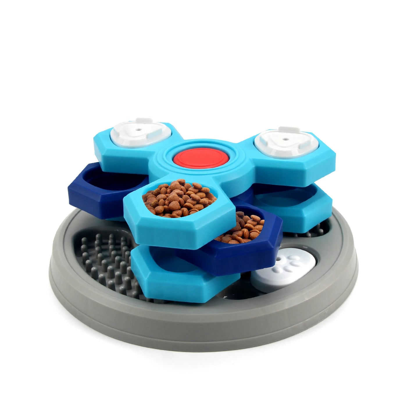 Dog Puzzle Slow Feeder & Licking Plate - Interactive IQ Toy