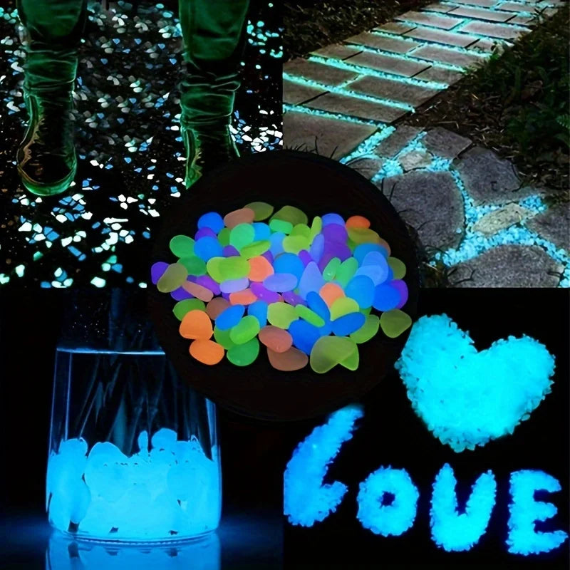 Glow-in-the-Dark Pebbles for Garden, Lawn, & Aquarium Decor