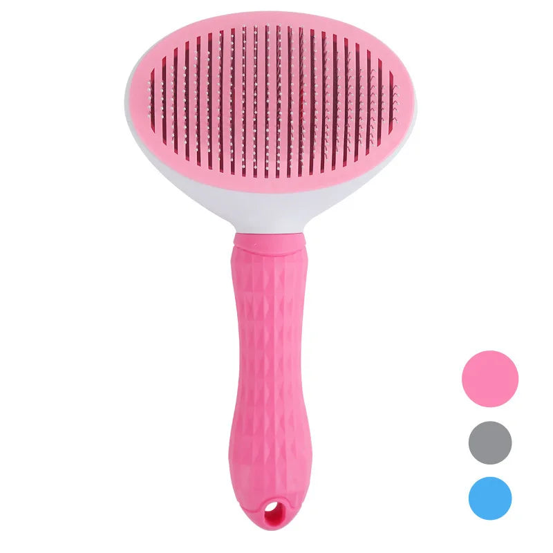 Pet Hair Removal Brush - Self-Cleaning Dog & Cat Grooming Comb