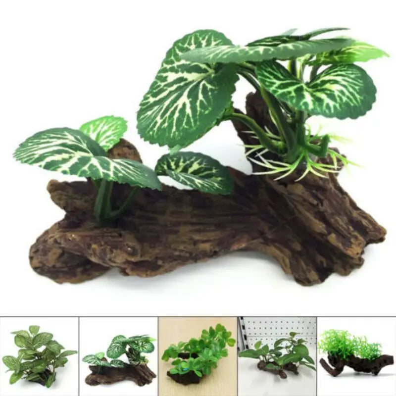 Artificial Driftwood Tree Trunk - Aquarium & Reptile Tank Decoration with Roots