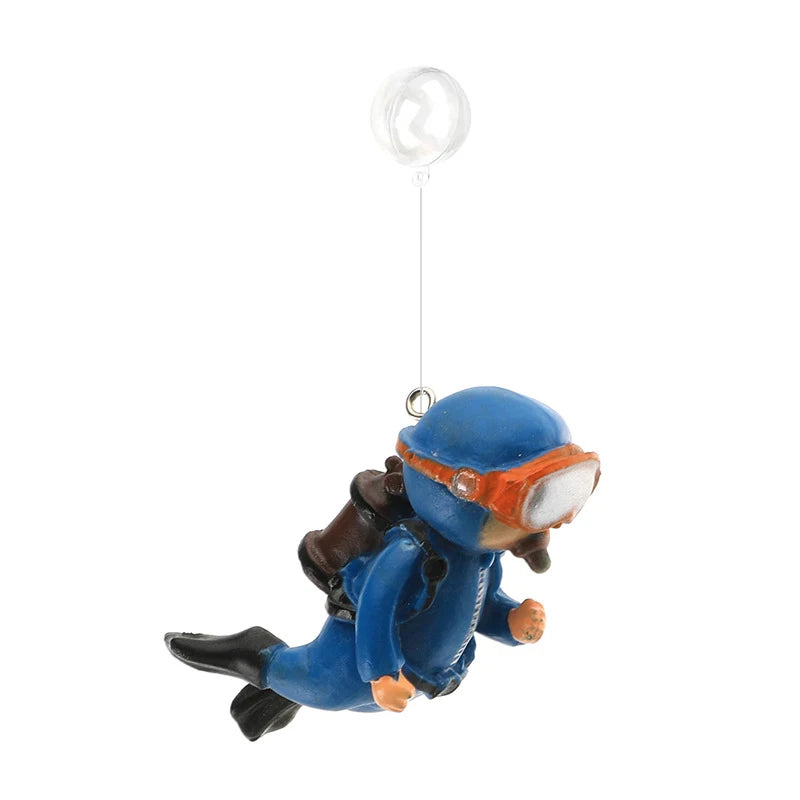 Floating Diver Aquarium Ornament - Submarine Diver Decoration for Stylish Fish Tanks