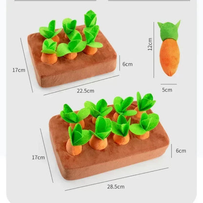 Interactive Carrot Plush Toy – Puzzle & Chew Dog Toy