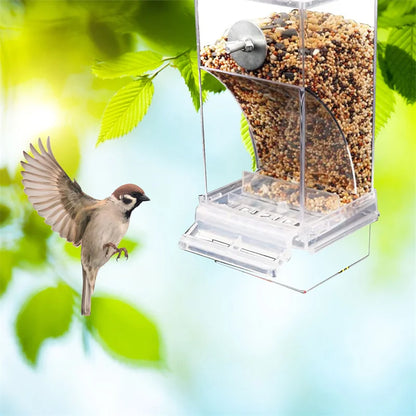 Automatic No Mess Bird Feeder & Drinker - Acrylic Seed Container for Parakeets