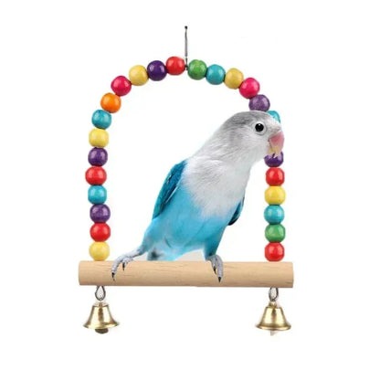 Wooden Bird Swing Toy - Parrot Swing Stand in Small & Large Sizes